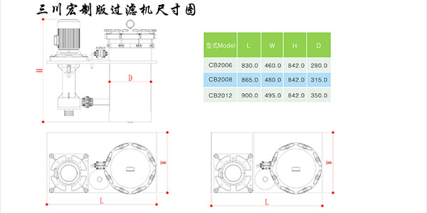 欧陆制版过滤机尺寸图