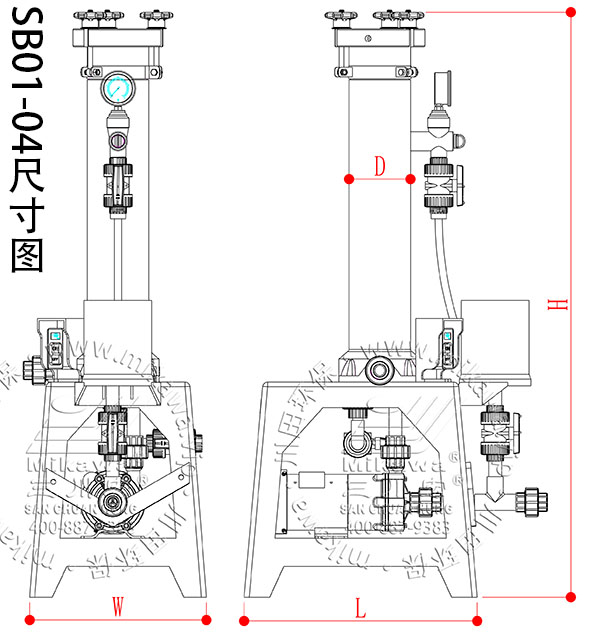 欧陆SB01-04过滤机尺寸图