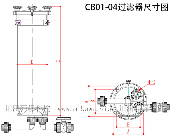 欧陆过滤器01-04尺寸图