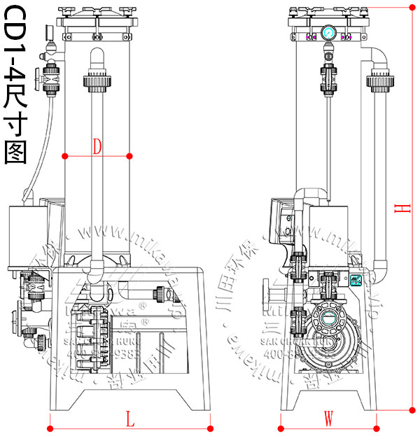 欧陆袋滤式过滤机cd1-4尺寸图