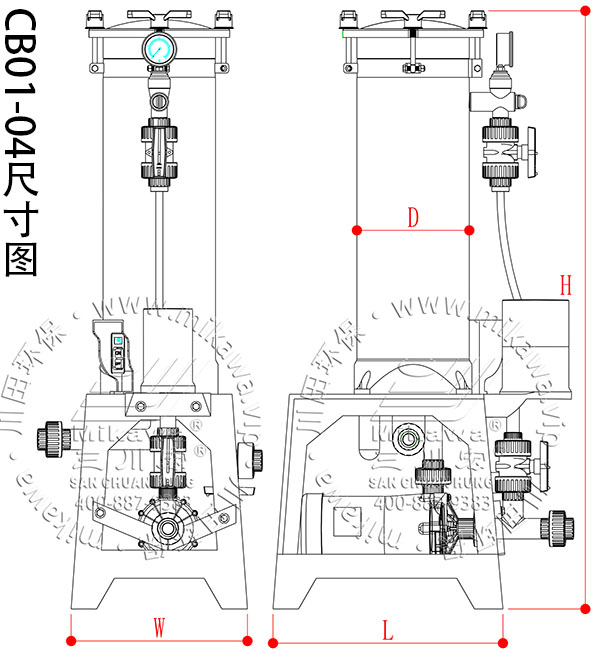 欧陆CB01-04过滤机尺寸图